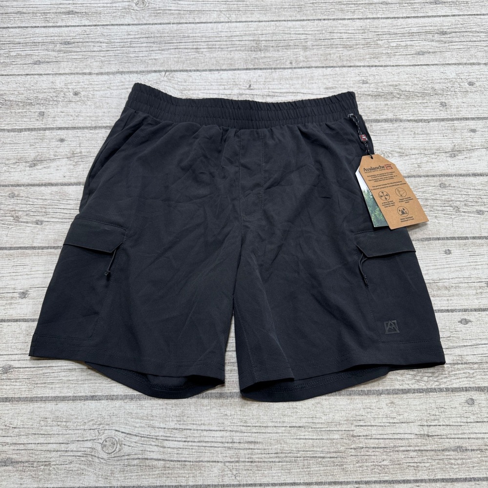 NEW Avalanche Outdoor Supply Cargo Shorts Men's S Black Stretch Hiking Athletic